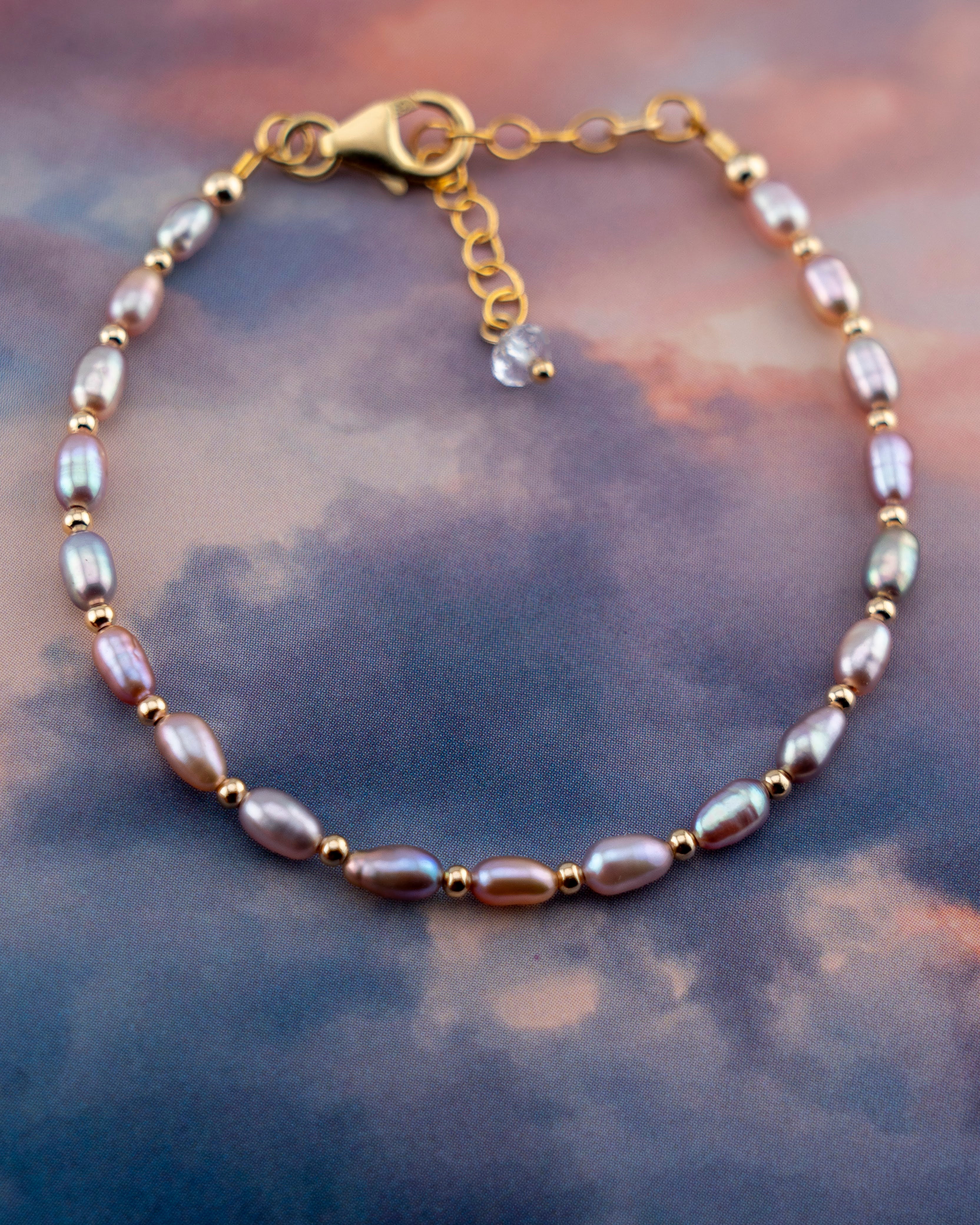 Sunkissed Mauve Freshwater Pearl Bracelet