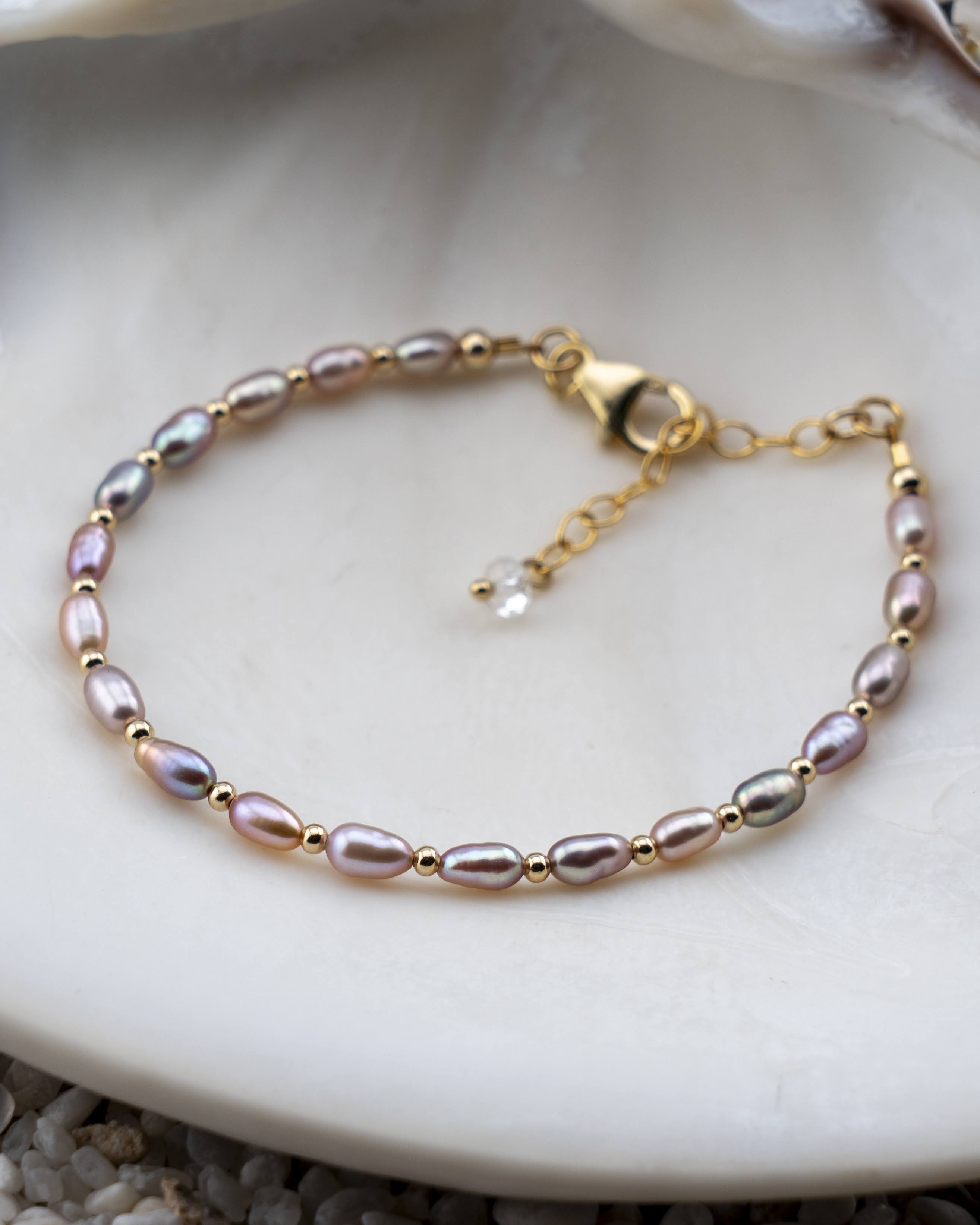 Sunkissed Mauve Freshwater Pearl Bracelet