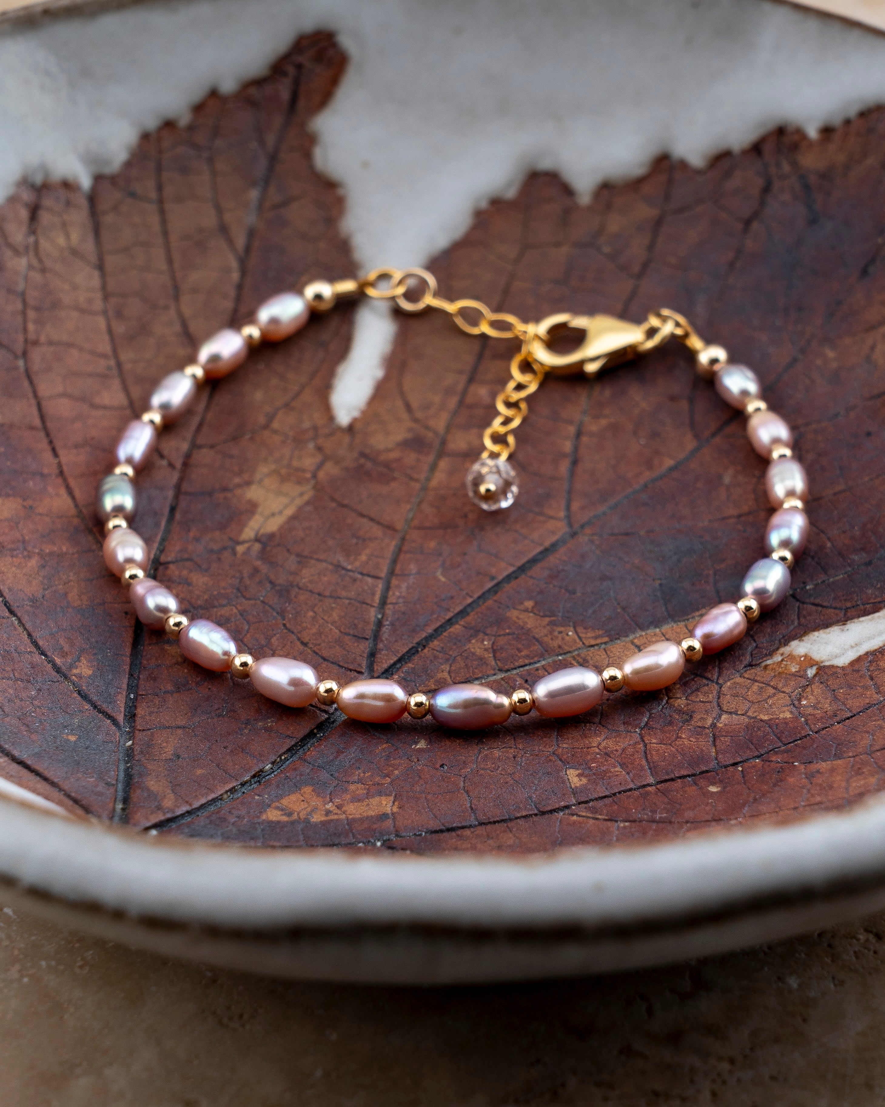 Sunkissed Mauve Freshwater Pearl Bracelet