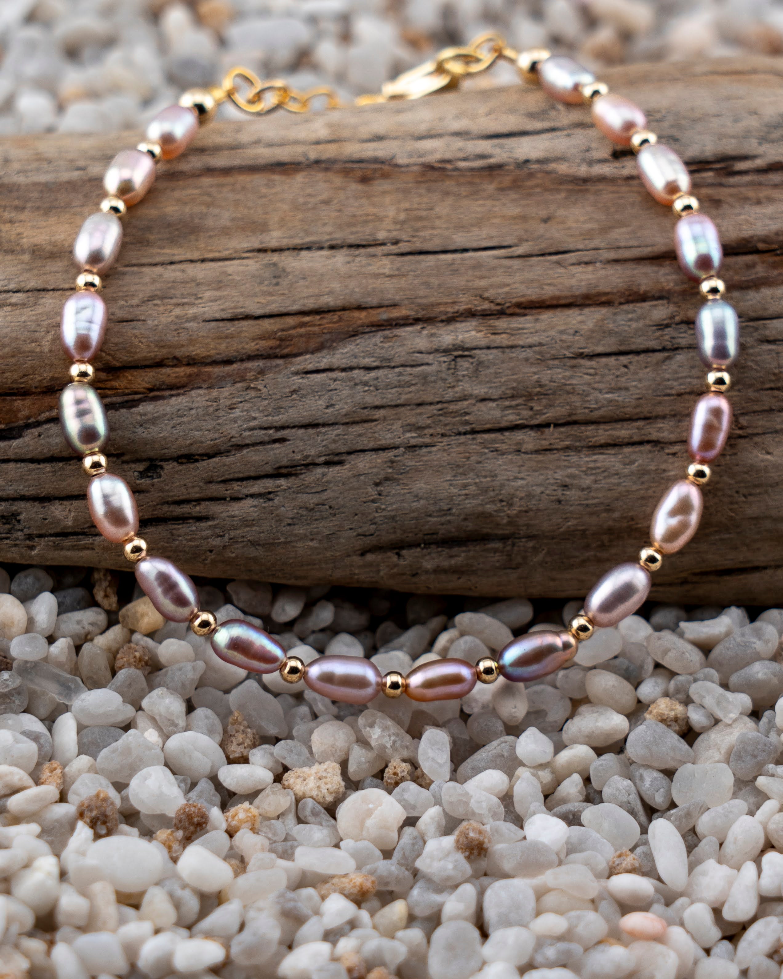 Sunkissed Mauve Freshwater Pearl Bracelet
