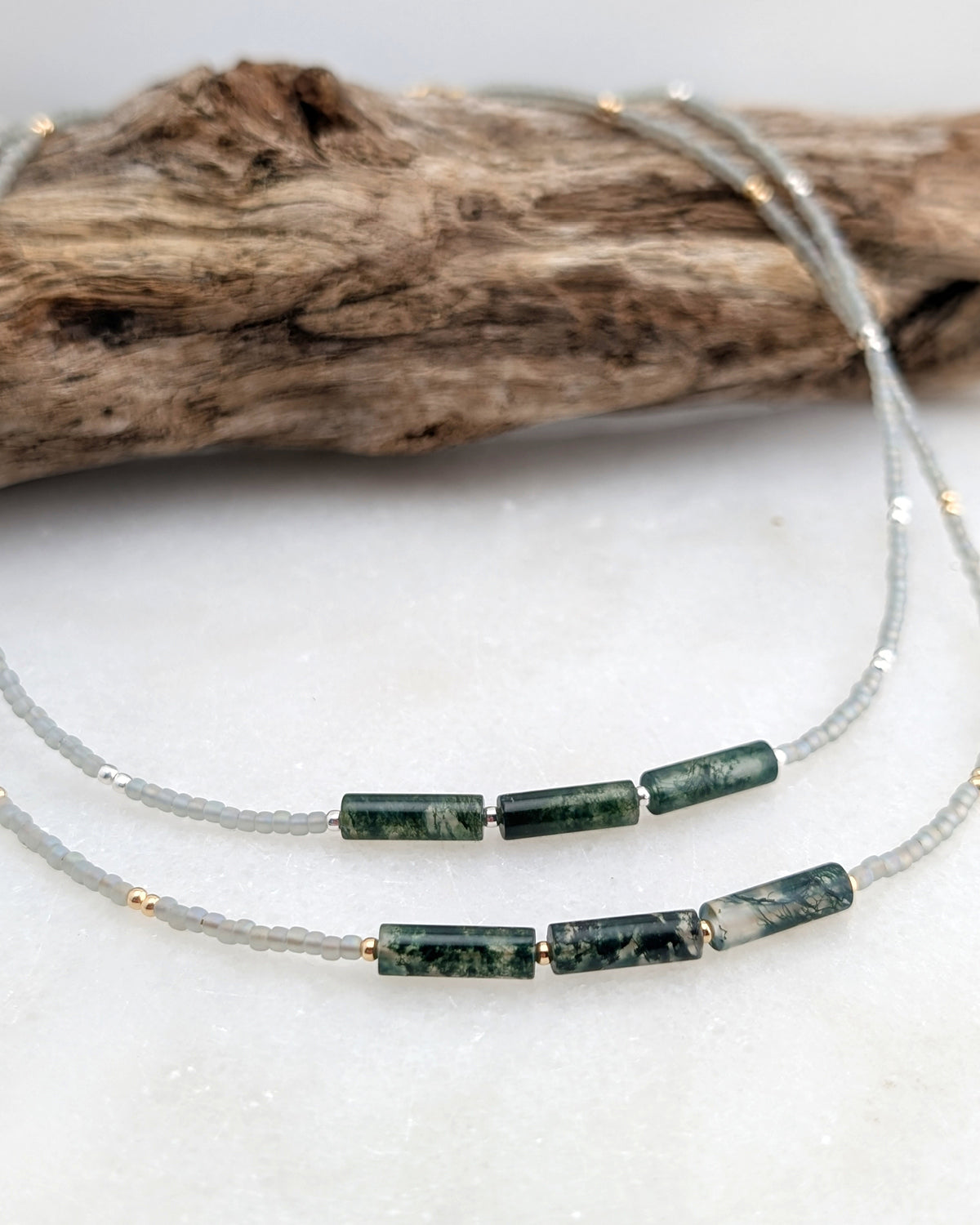 Moss Agate PNW Forest Necklace