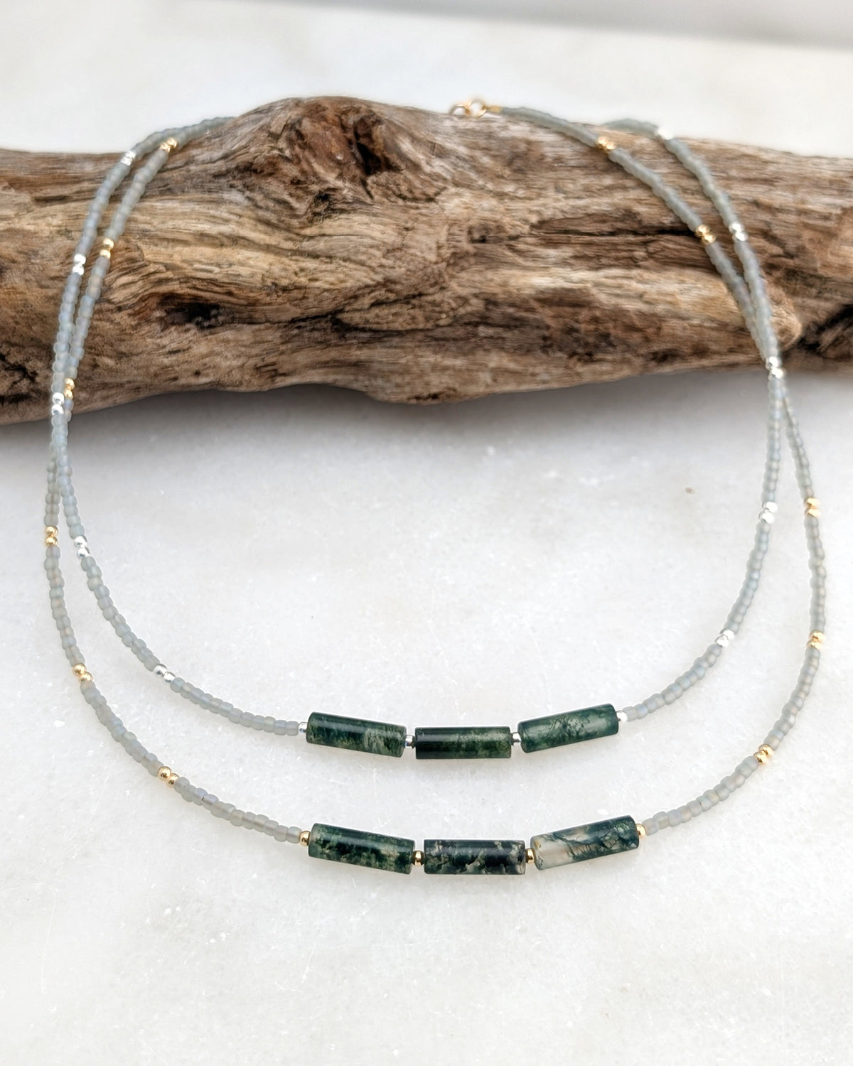 Moss Agate PNW Forest Necklace