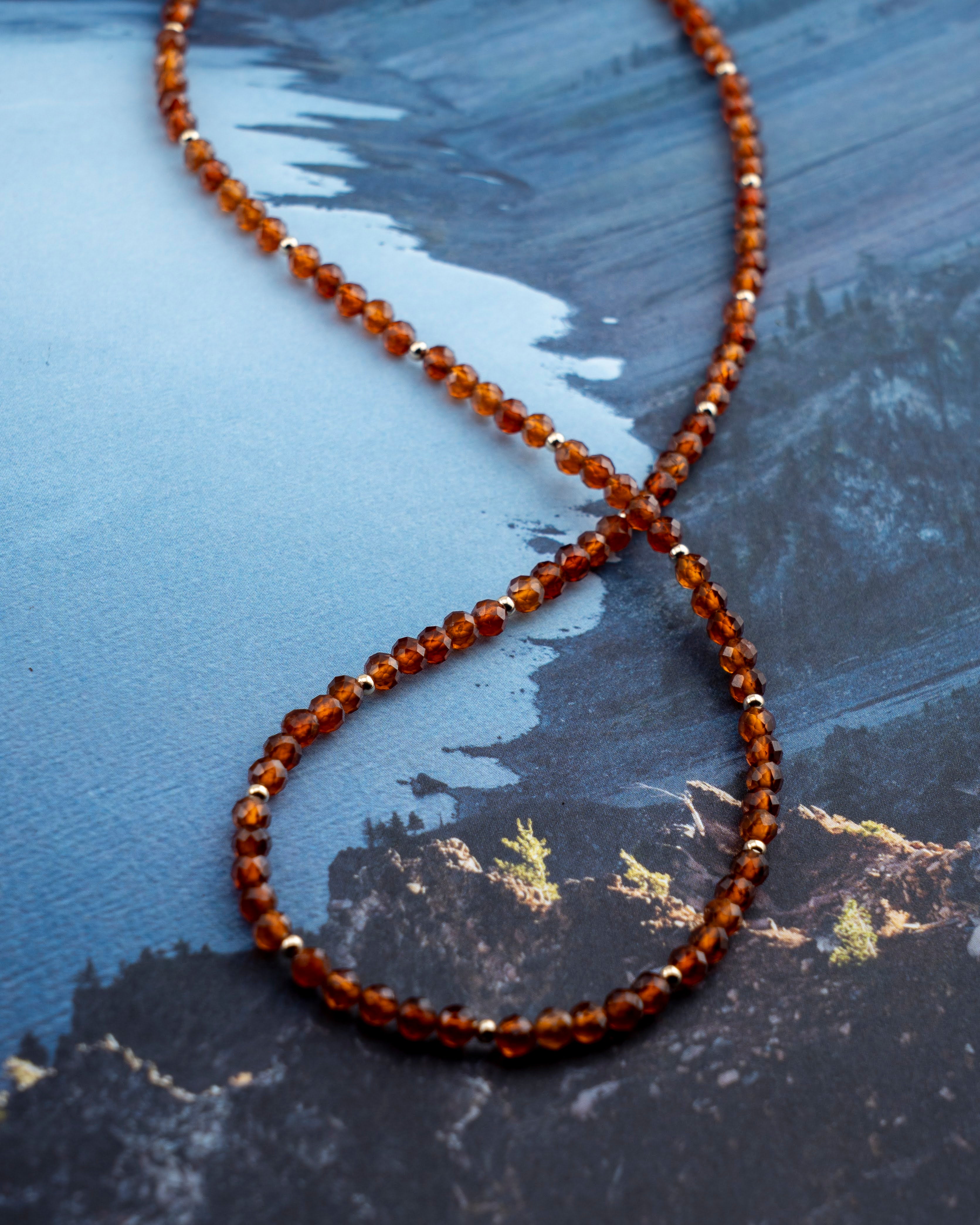 Golden Hour Orange Garnet Necklace
