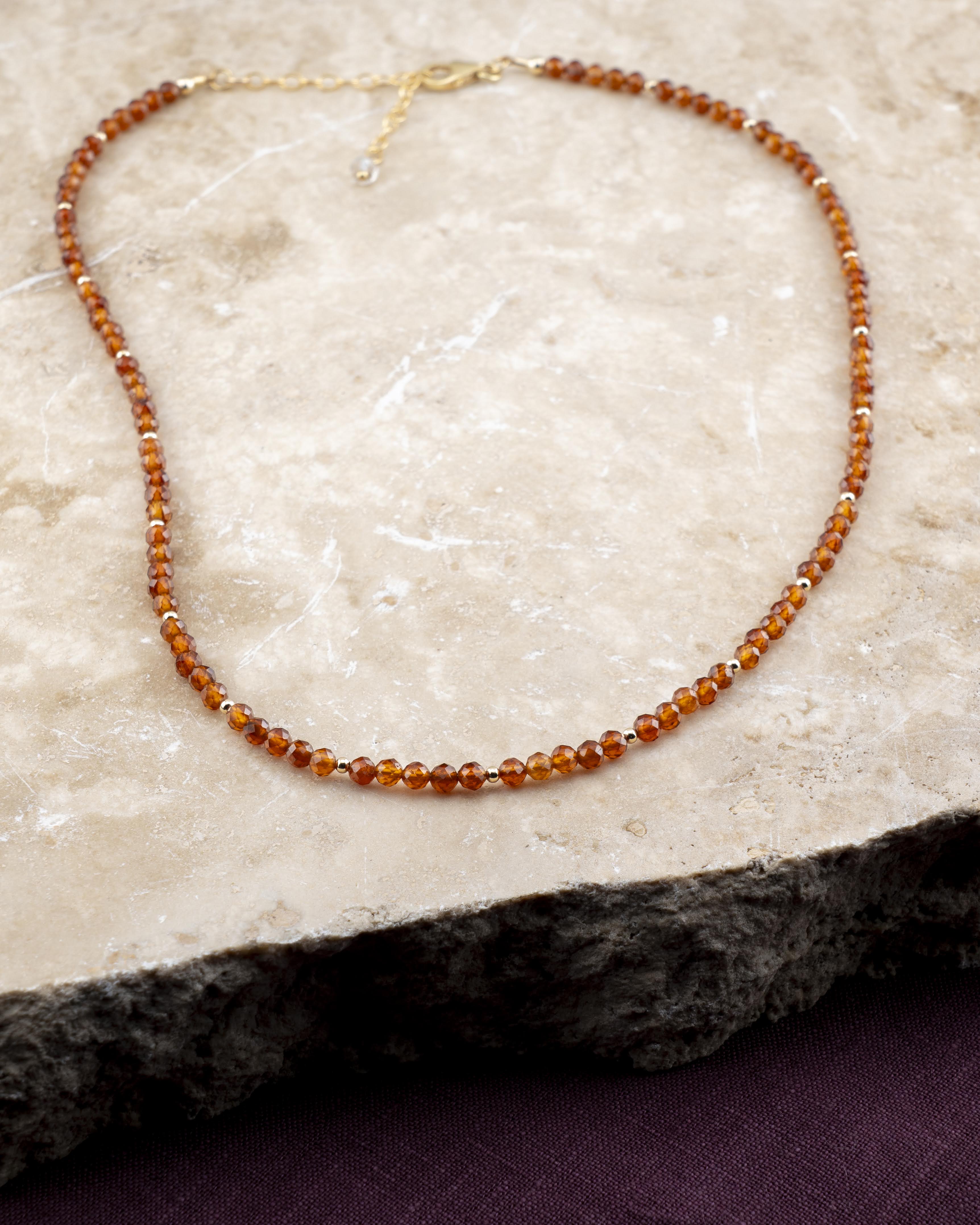 Golden Hour Orange Garnet Necklace