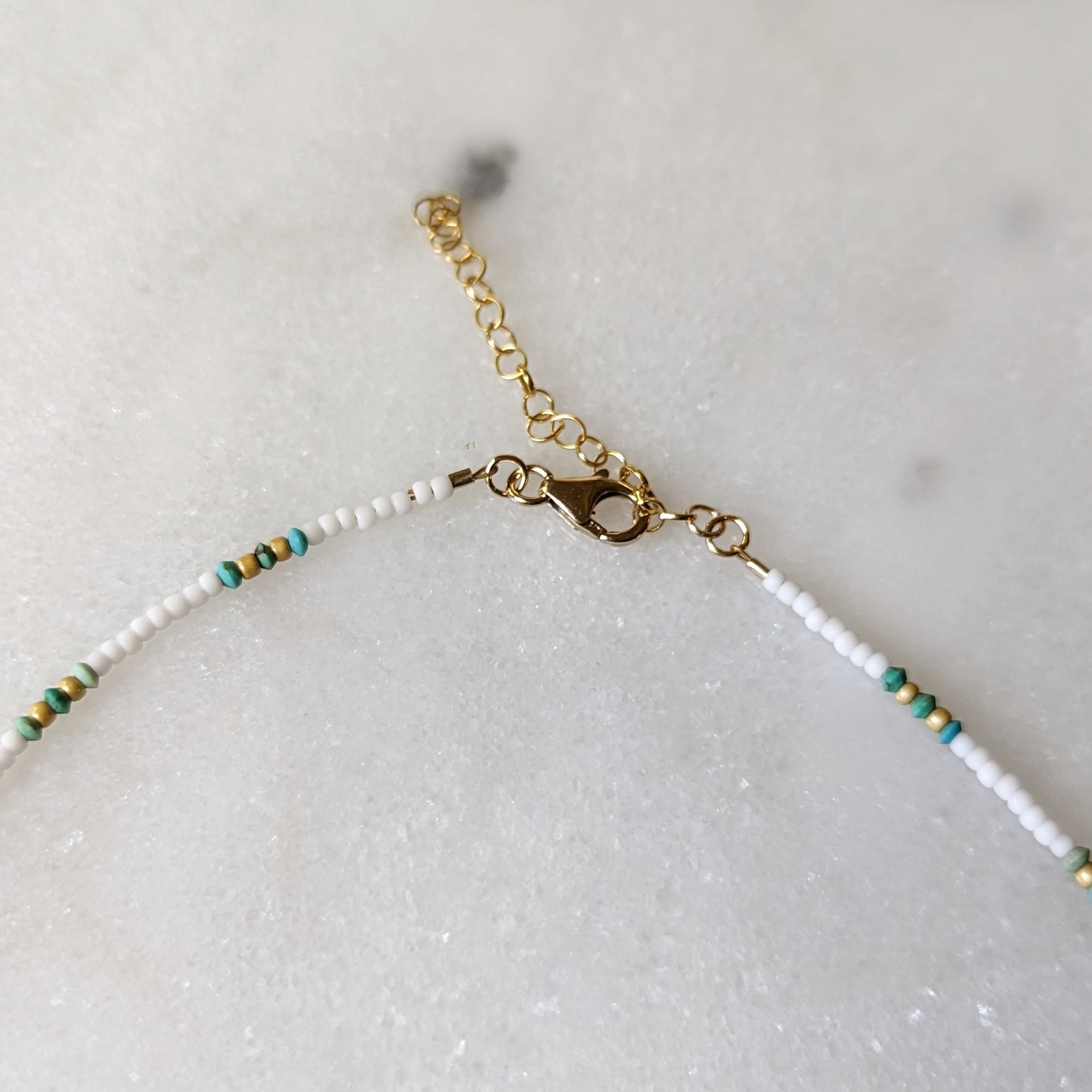 Tiny Turquoise Beaded Bohemian Choker Necklace