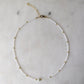 Amazonite White & Gold Beaded Accent Choker Necklace