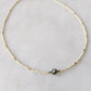 Moss Agate Ivory Beaded Accented Choker Necklace