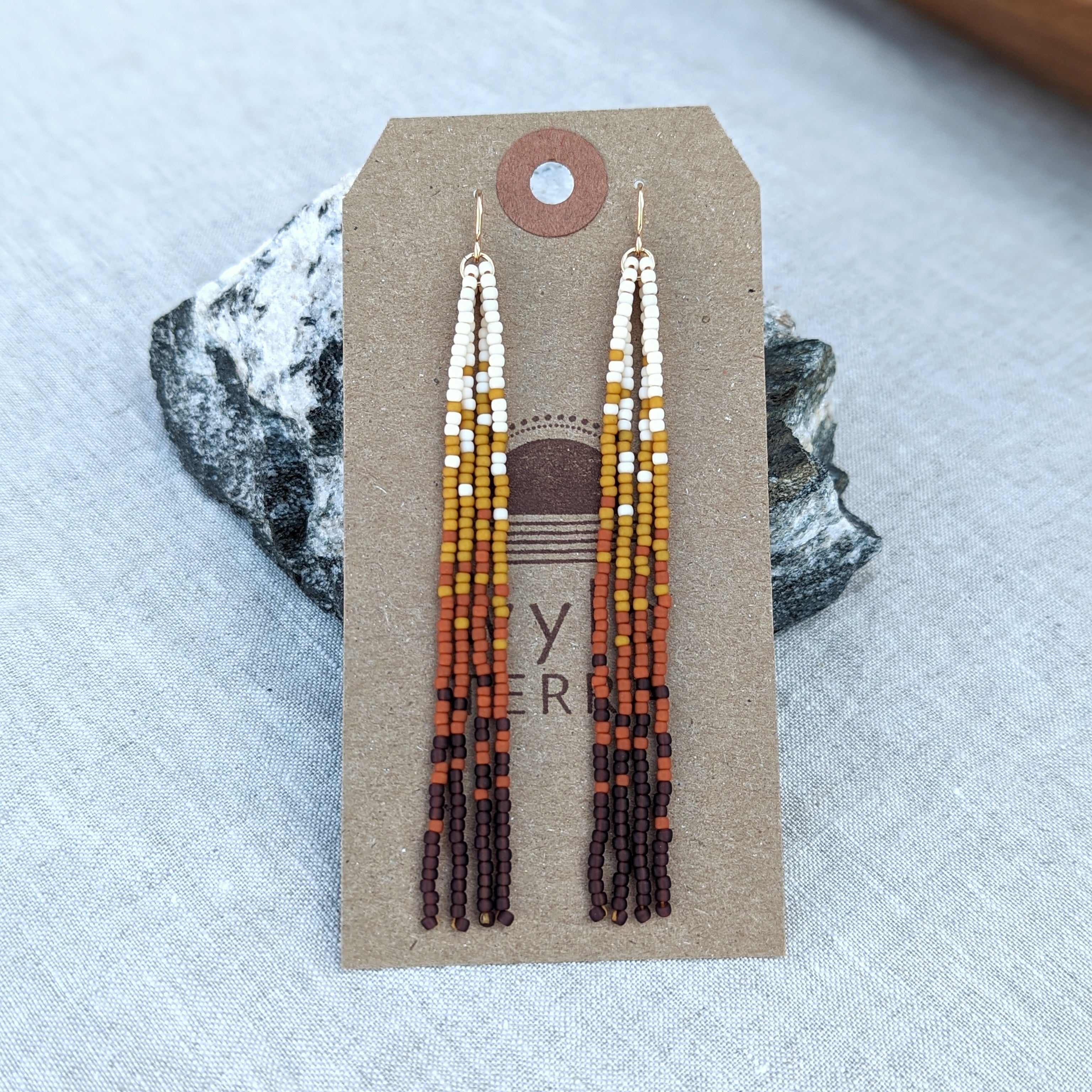 Changing Seasons Long Fringe Beaded Earrings