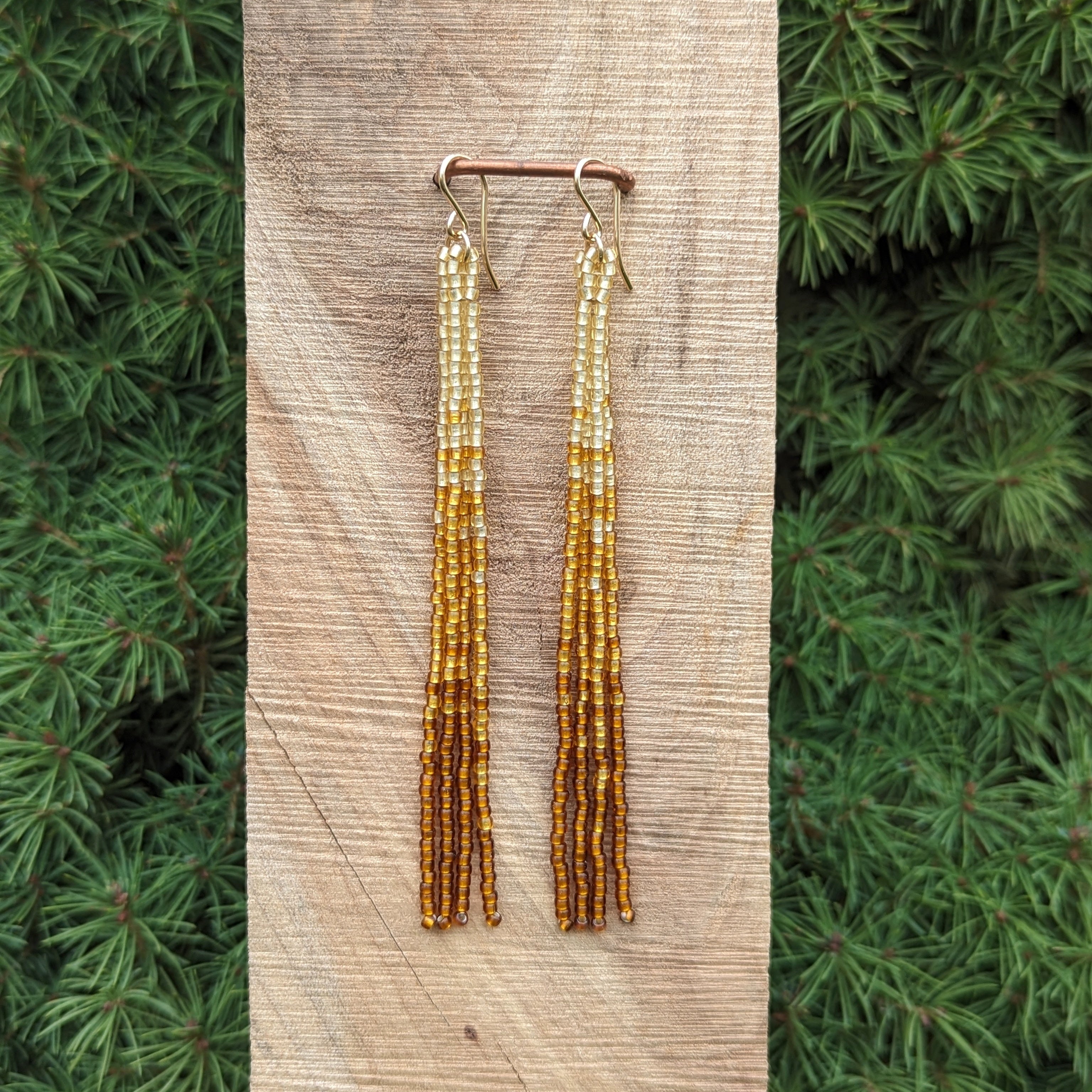 Long Fringe Seed Bead shops Earrings