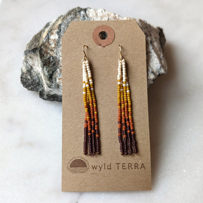 Changing Seasons Short Beaded Fringe Earrings