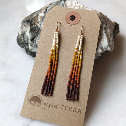 Changing Seasons Short Beaded Fringe Earrings