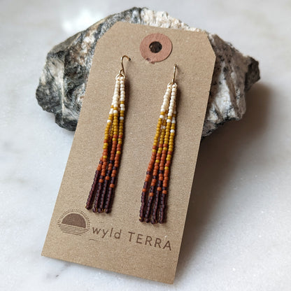 Changing Seasons Short Beaded Fringe Earrings