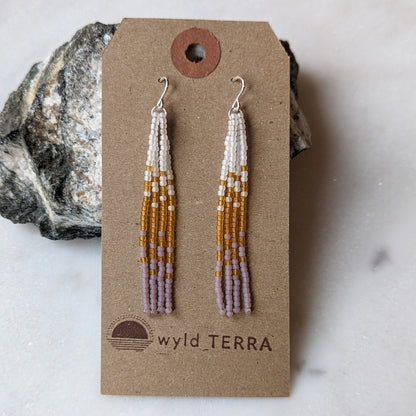 Translucent Glow Short Beaded Fringe Earrings