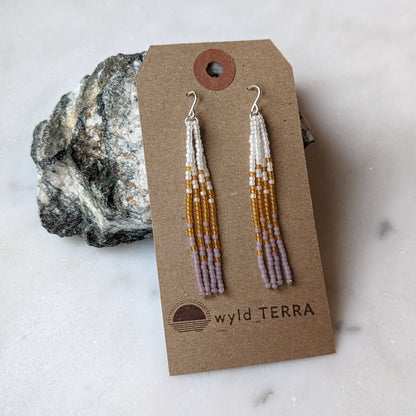 Translucent Glow Short Beaded Fringe Earrings