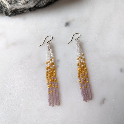 Translucent Glow Short Beaded Fringe Earrings