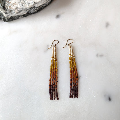 Changing Seasons Short Beaded Fringe Earrings