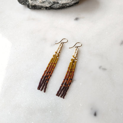 Changing Seasons Short Beaded Fringe Earrings