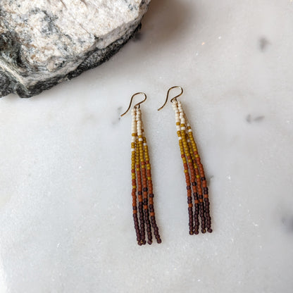 Changing Seasons Short Beaded Fringe Earrings