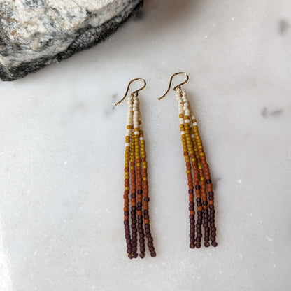 Changing Seasons Short Beaded Fringe Earrings