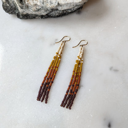 Changing Seasons Short Beaded Fringe Earrings