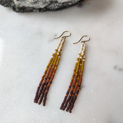 Changing Seasons Short Beaded Fringe Earrings