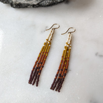 Changing Seasons Short Beaded Fringe Earrings