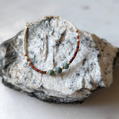 Autumn Changing Colors Triple African Turquoise Fade Bracelet