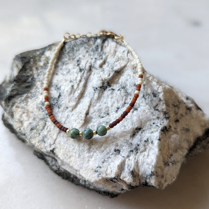 Autumn Changing Colors Triple African Turquoise Fade Bracelet