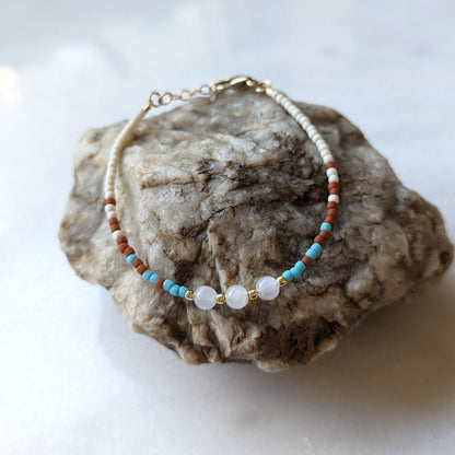 Southwest Wanderer Triple Moonstone Fade Bracelet