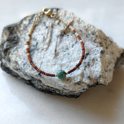 Autumn Changing Colors Fade African Turquoise Accent Bracelet