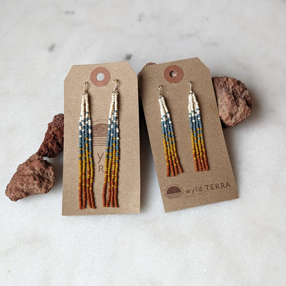 Bend Oregon Inspired Long Fringe Beaded Earrings