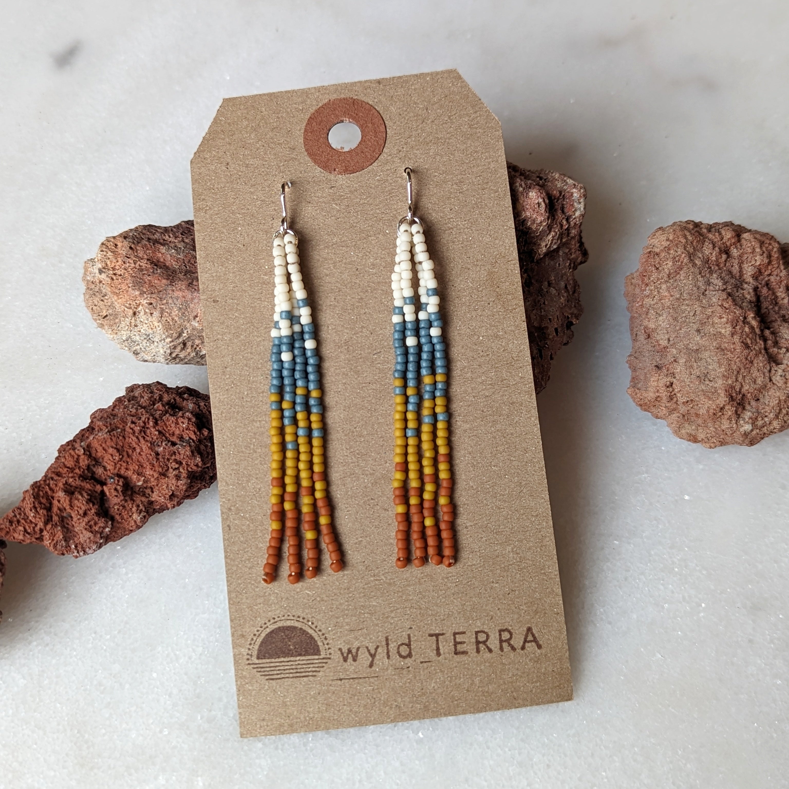 Bend Oregon Inspired Short Beaded Fringe Earrings