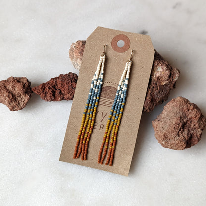 Bend Oregon Inspired Long Fringe Beaded Earrings