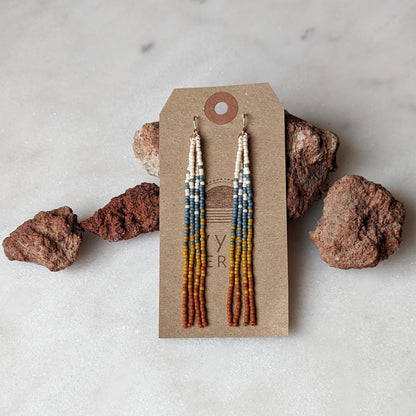 Bend Oregon Inspired Long Fringe Beaded Earrings