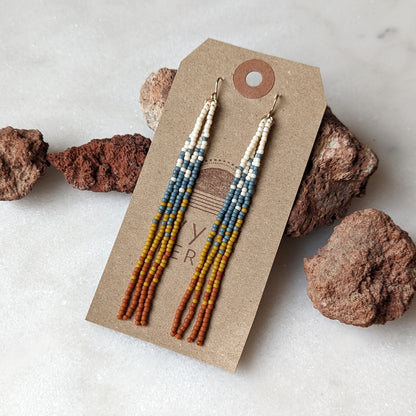 Bend Oregon Inspired Long Fringe Beaded Earrings