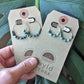 Regular and Mini Sized Sterling Silver African Turquoise Hoops