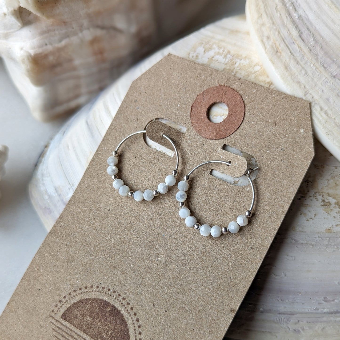 Mother of Pearl Mini Hoops