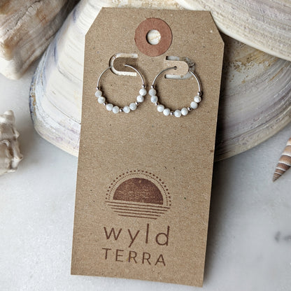 Mother of Pearl Mini Hoops