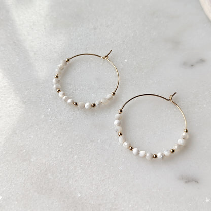 Mother of Pearl Hoops