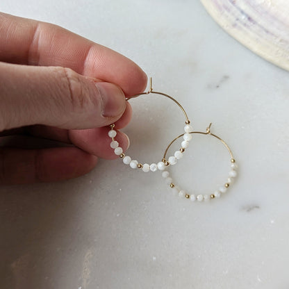 Mother of Pearl Hoops