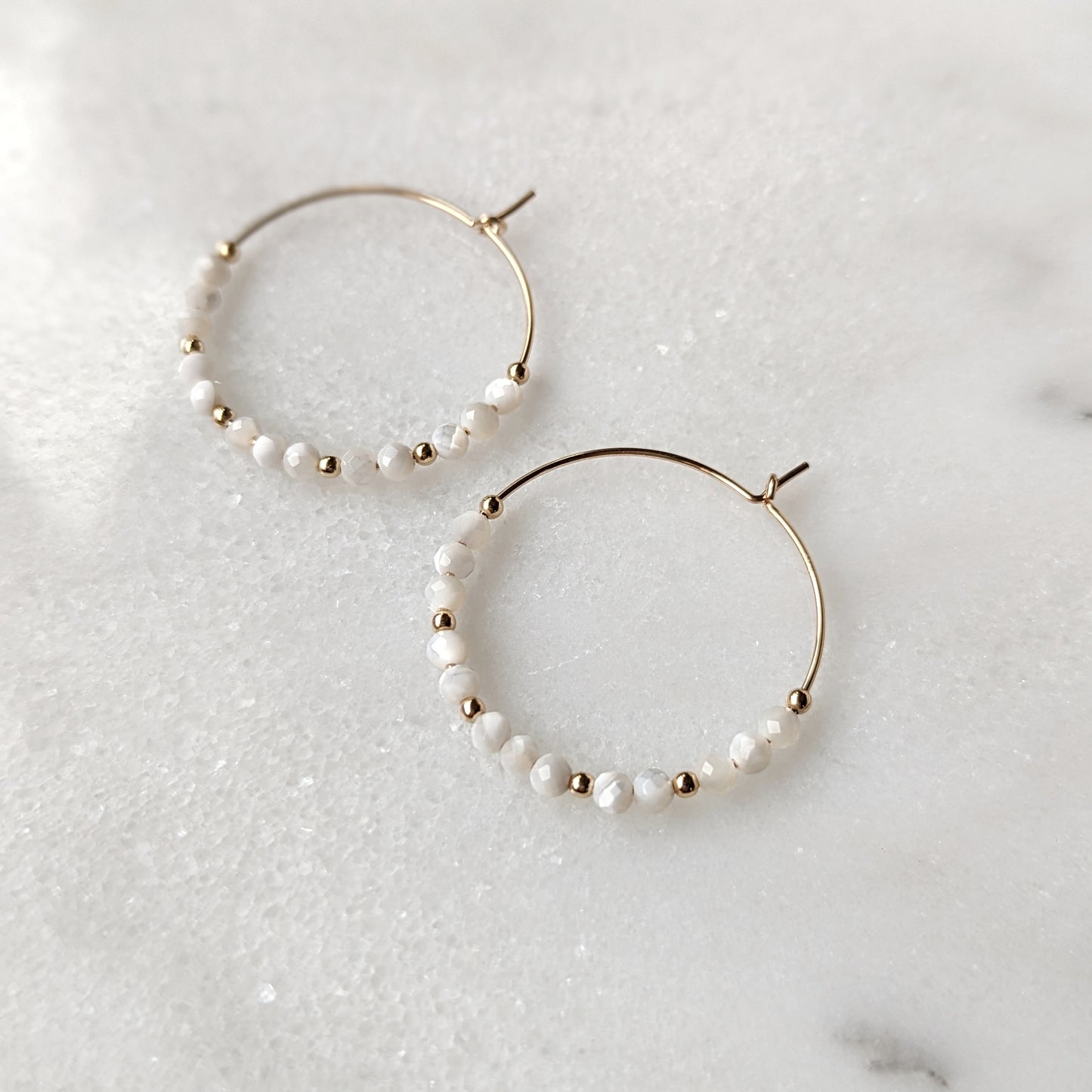 Mother of Pearl Hoops