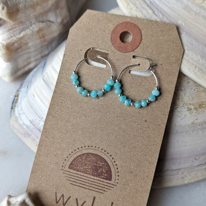 Peruvian Amazonite Mini Hoops