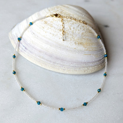 Blue Apatite Teal Waters Necklace