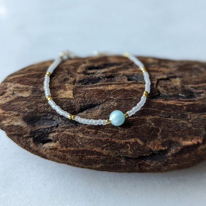 Green Moonstone Island Waterfall Bracelet