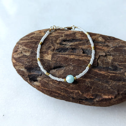 Green Moonstone Island Waterfall Bracelet