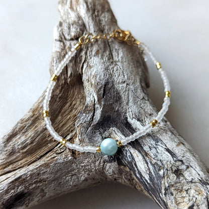 Green Moonstone Island Waterfall Bracelet