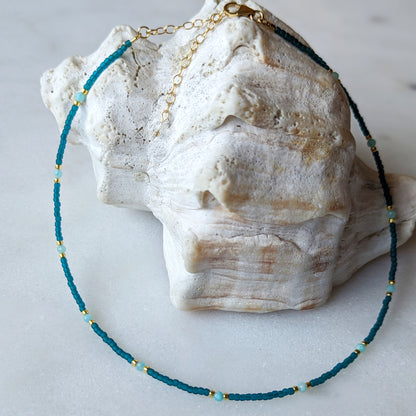 Peruvian Amazonite Deep Sea Necklace