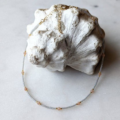 Peach Moonstone Coral Reef Necklace