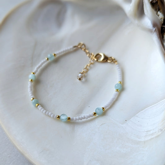 Green Moonstone Soothing Aqua Bracelet