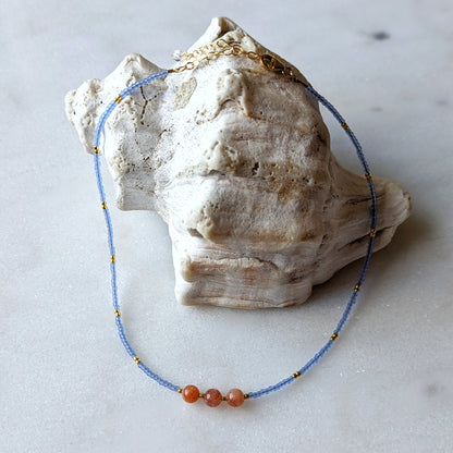 Oregon Sunstone Pacific Blue Necklace